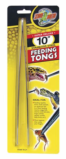 Zoo Med Feeding Tongs - Stainless Steel 10"