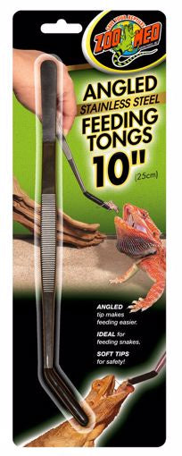 Zoo Med Feeding Tong Stainless Steel - Angled 10"