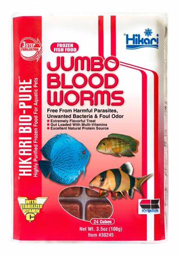 Hikari Frozen Jumbo Blood Worms  3.5 oz